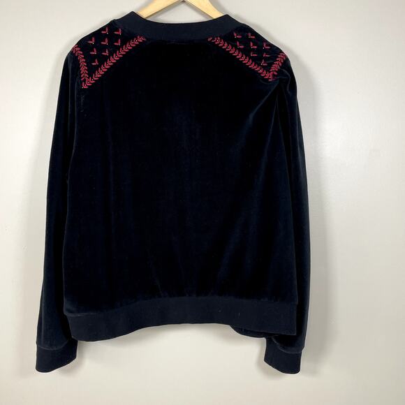 Torrid Black Floral Embroidered Bomber Jacket - 2X - Picture 3 of 9